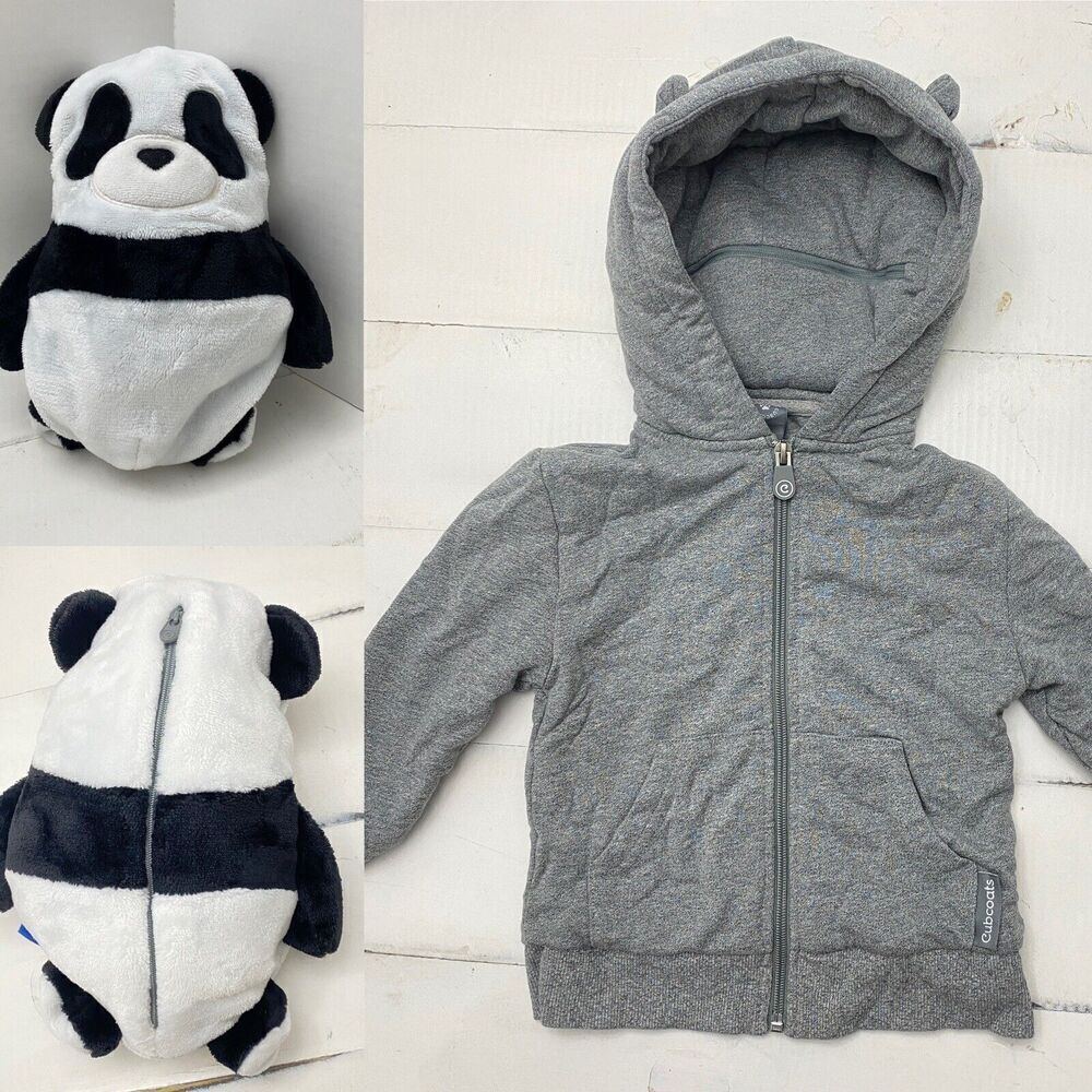 CUBCOATS Papo the Panda 2 in 1 Transforming Pullover Hoodie  Soft Plushie Sz 2T